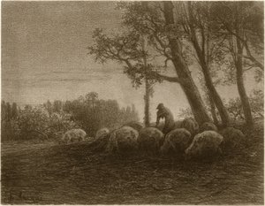 Költői alkonyat alkotó: Charles Emile Jacque