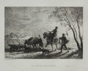 Visszatérés a mezőkről alkotó: Charles Emile Jacque