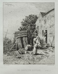 Rusztikus ház alkotó: Charles Emile Jacque