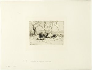 Bárány és öt fa alkotó: Charles Emile Jacque