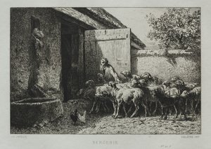 Juhistálló alkotó: Charles Emile Jacque