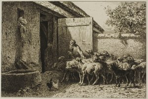 Pásztorlány alkotó: Charles Emile Jacque