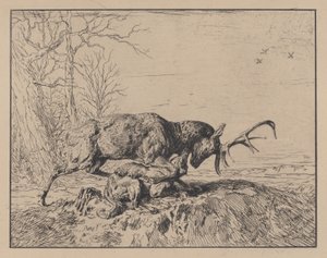Szarvasharc a farkassal, Antoine Louis Barye nyomán, 1846.