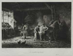 A kovácsműhely alkotó: Charles Emile Jacque