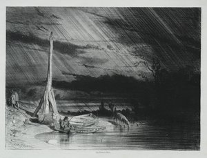 A halász, esős idő, 1847. alkotó: Charles Emile Jacque