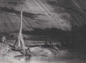 A halász, esős idő, kb. 1853. alkotó: Charles Emile Jacque