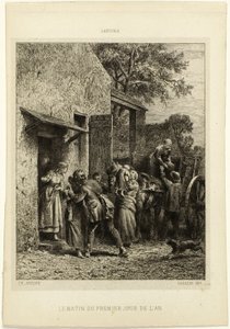 Az év első napjának reggele alkotó: Charles Emile Jacque