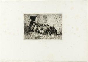 A hazatérő bárány alkotó: Charles Emile Jacque