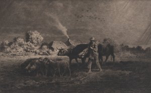 A vihar, 1865. alkotó: Charles Emile Jacque