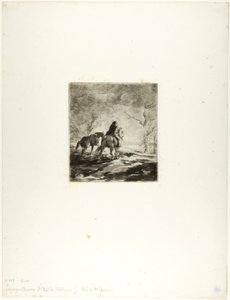 Utazó lóháton alkotó: Charles Emile Jacque