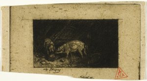 Két disznó eszik egy vályúból alkotó: Charles Emile Jacque