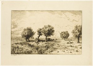Fűzfa a tájban alkotó: Charles Emile Jacque
