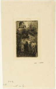 Nő a fogadó ablakában alkotó: Charles Emile Jacque