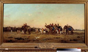 Indiai vadászat. Charles de Tournemine (1812-1872) festménye