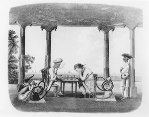 Smoking the Hookah, 43. tábla az „Oriental Drawings”-ből, T. Rickards metszete, pub. 1806 (akvatinta)