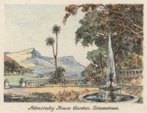 Dél-Afrika: Admiralty House Garden, Simonstown (színes lithó) alkotó: Charles Ernest Peers