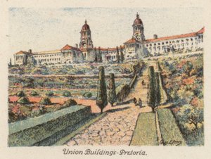 Dél-Afrika: Union Buildings, Pretoria (színes litográfia) alkotó: Charles Ernest Peers