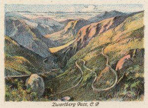 Dél-Afrika: Zwartberg Pass, CP (színes litográfia) alkotó: Charles Ernest Peers