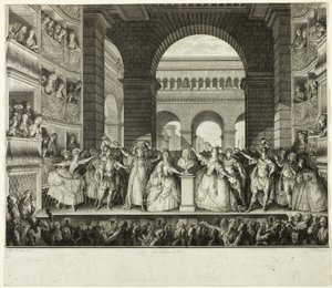 Voltaire megkoronázása alkotó: Charles Etienne Gaucher