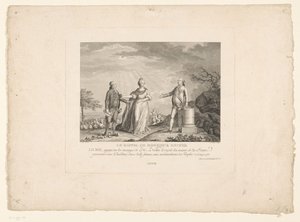 Jacques Necker hazatérése, 1788 Monsieur Necker visszahívása (cím a tárgyon) alkotó: Charles Etienne Gaucher