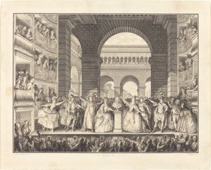 Voltaire megkoronázása (Voltaire megkoronázása) alkotó: Charles Etienne Gaucher after Jean Michel Moreau