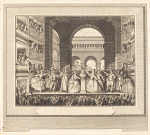 Voltaire megkoronázása (Voltaire megkoronázása) alkotó: Charles Etienne Gaucher after Jean Michel Moreau