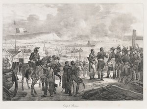 Boulogne-i tábor, 19. század eleje (litho) alkotó: Charles Etienne Pierre Motte