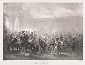 A Tuileriák bejárata, 19. század eleje (litho) alkotó: Charles Etienne Pierre Motte