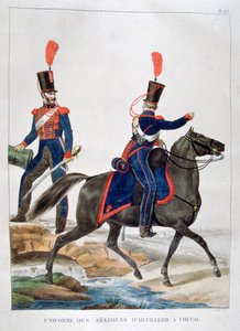 A lovas tüzérezred egyenruhája, Franciaország, 1823. alkotó: Charles Etienne Pierre Motte