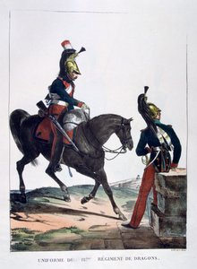 A 12. dragonyosezred egyenruhája, Franciaország, 1823.