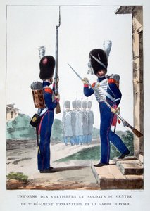 A francia királyi gárda 2. gyalogságának egyenruhája, 1823.