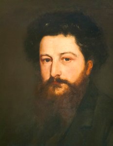 A harmincas éveiben járó William Morris portréja, 1870 körül (olaj, vászon)