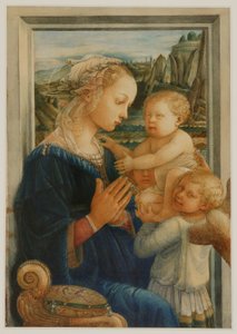 A Madonna és a gyermek, Lippi után, 1876-80 körül (akvarell és testfesték papíron)