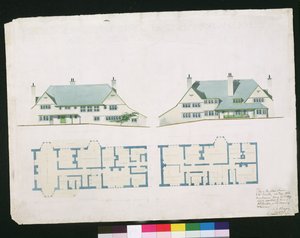 Ház épül a Gartmel Fell Gillheadben, Windermere-ben J.W. Buckley Esquire, 1899 (wc és ceruza papíron) alkotó: Charles Francis Annesley Voysey