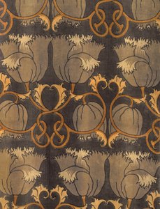 Pipacs, gyártó: G.P. & J Baker, 1888 körül (nyomtatott bársony) (részlet) alkotó: Charles Francis Annesley Voysey