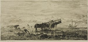 Strand Villerville-ben alkotó: Charles Francois Daubigny