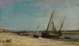 Hajók a tengerparton Étaplesnél alkotó: Charles Francois Daubigny