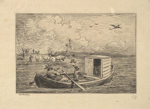 Calling to Shore, 1861. alkotó: Charles Francois Daubigny