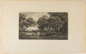 Szarvasmarha egy medence mellett alkotó: Charles Francois Daubigny