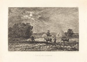 Holdfény Valmondoisban (Moonlight at Valmondois) alkotó: Charles Francois Daubigny