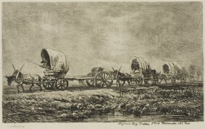 Fedett kocsik (a Morván emléktárgya) alkotó: Charles Francois Daubigny