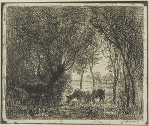 Tehenek egy erdőben alkotó: Charles Francois Daubigny