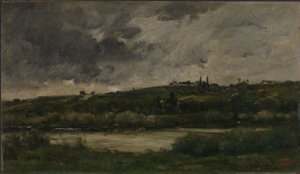 Folyóparti táj alkotó: Charles Francois Daubigny
