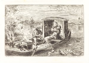 Going Down Stream (Avallant) alkotó: Charles Francois Daubigny