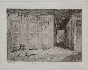 Egy fogadó belseje alkotó: Charles Francois Daubigny