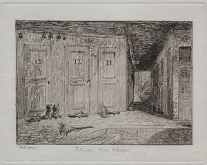 Egy fogadó belseje, 1861. alkotó: Charles Francois Daubigny