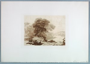 Táj (Claude Lorrain nyomán) alkotó: Charles Francois Daubigny