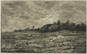A Pre des Graves Villerville-ben (Calvados) alkotó: Charles Francois Daubigny