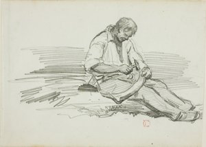 Kaszát javító férfi alkotó: Charles Francois Daubigny