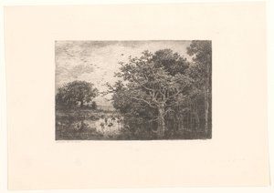 Moeras találkozott ooievaars-szal A gólyamocsár alkotó: Charles Francois Daubigny